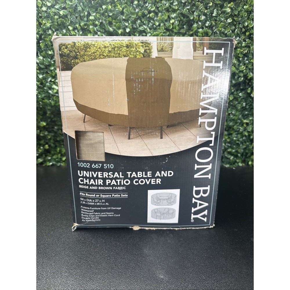 Hampton Bay Universal Table And Chair Patio Cover Beige & Brown 1002 667 510 New